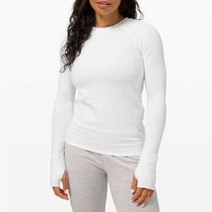 🍋Lululemon Rest Less Pullover~Bubble Dot White